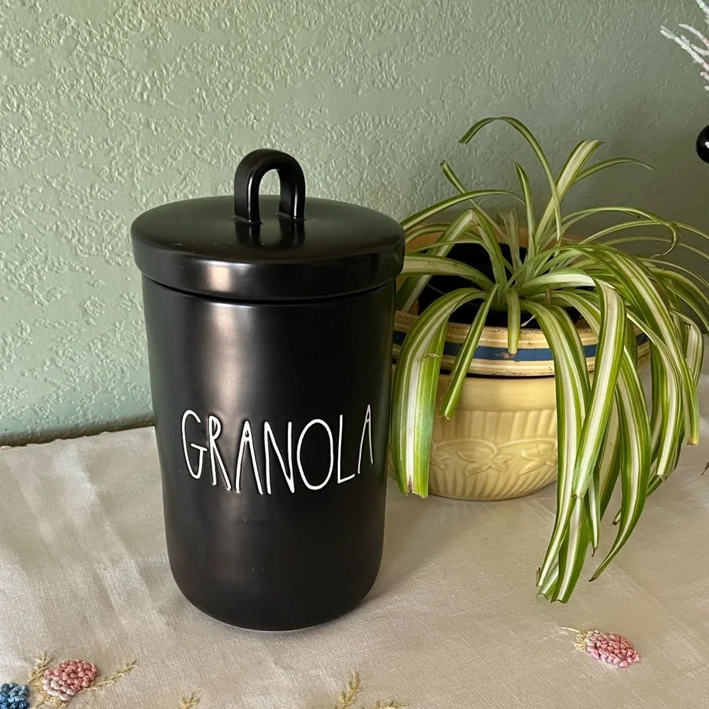 Rae Dunn Artisan Collection “GRANOLA” Black Matte Canister